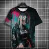 Fashion Men's T-shirt Cartoon Sexy Samurai Girl Graphic  Summer Casual Harajuku Streetwear 3D Printed Hip Hop
