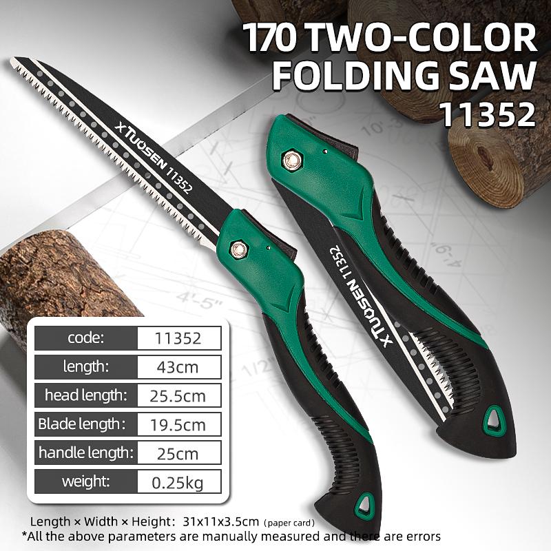 Folding Woodworking Hand Saw, Heavy Duty Portable Tree Cutting Saw For Home Camping Lumbering 180 зелёный