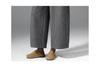Women's High-Waisted Woolen Wide-Leg Plaid Pants with Velvet Lining for Autumn/Winter – Petite Casual Style.