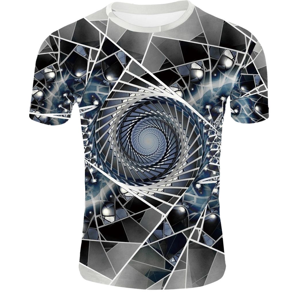 Creative 3D Digital Printed T-shirt for Men's Short Sleeves Tops