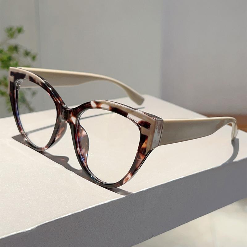 Oversized Cat Eye Glasses Women  New Fashion Vintage Optical Frames Trendy Stylish Design Non-prescription Eyeglasses