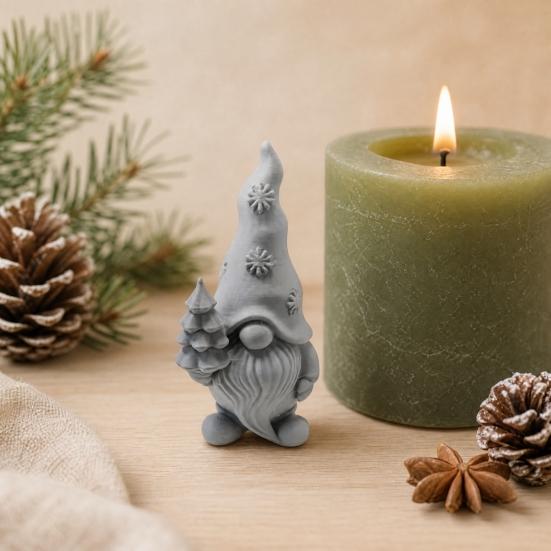 Flower Gnome Figurine, 3D Printed Small Gnome Garden Statue, Cute Dwarf Ornament for Yard, Lawn, Patio Decor