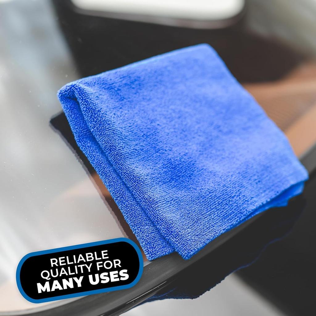 The Rag Company - Edgeless 365 Microfiber Towels (10-Pack) Premium 70/30 Blend, Professional Polishing, Wax Removal, Auto Detailing, 365gsm, 16in x