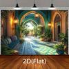 1 Mediterranean Garden Theme Background Cloth - Detailed Design  Lightweight Decoration  Event Background  Festival Organizer