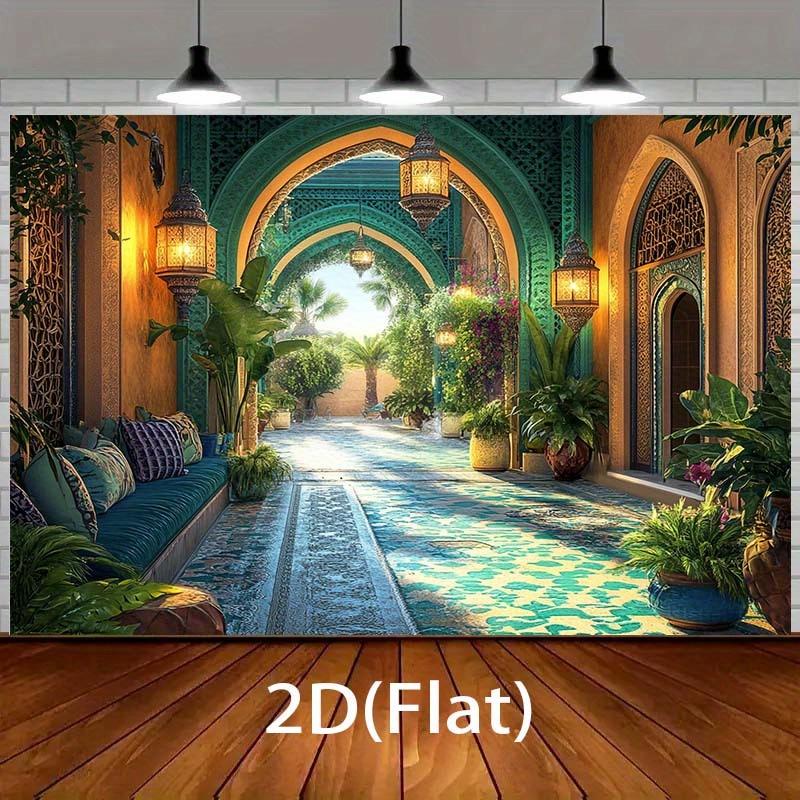 1 Mediterranean Garden Theme Background Cloth - Detailed Design Lightweight Decoration Event Background Festival Organizer
