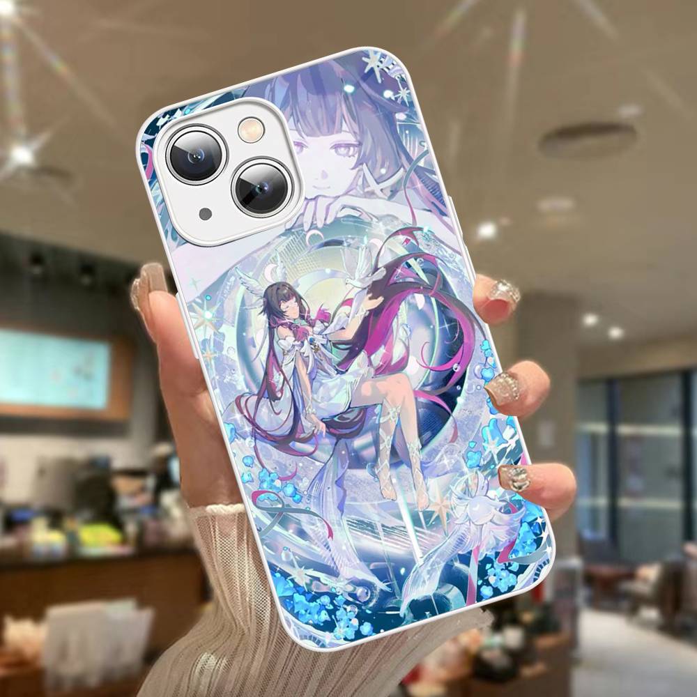 Genshin Impact Columbina Tempered Glass For iphone 14 13 12 11 Pro Mini XS MAX 14Plus X XS XR Cover