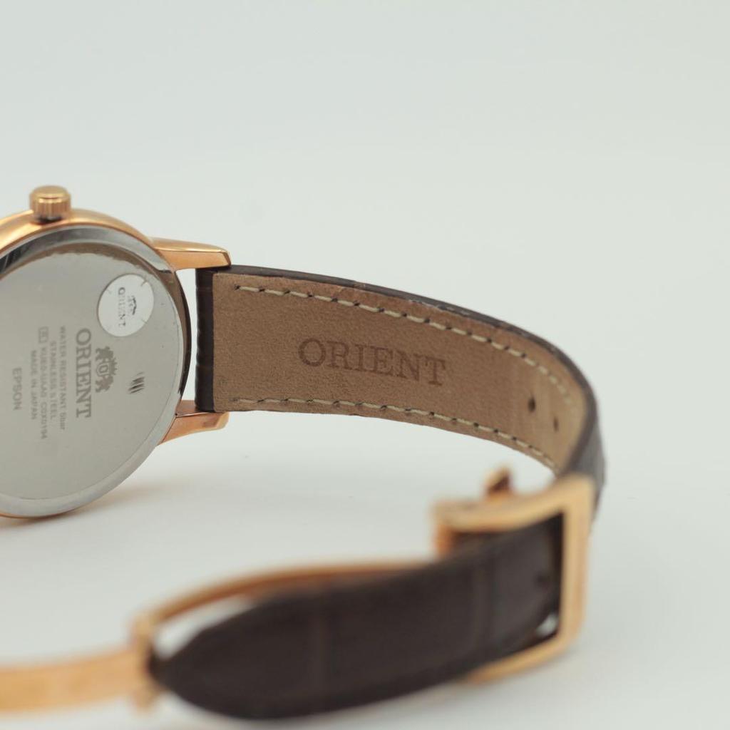 Used ORIENT Watch SUN&MOON Day Date Quartz Gold Brown