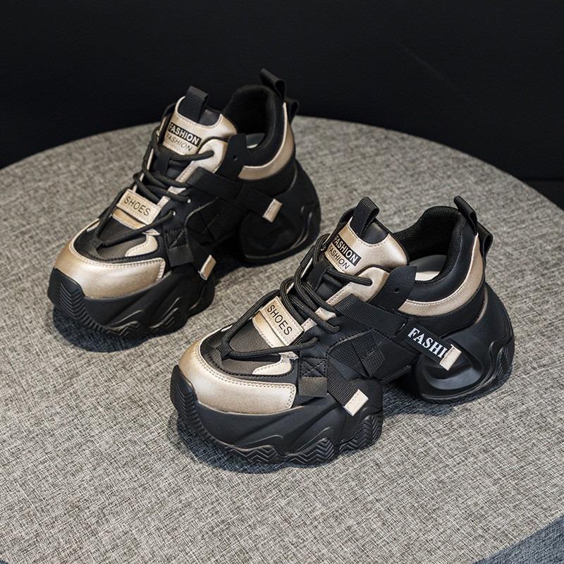 Plateauschuhe Damen neue gebratene Straße höhenverstellbar weich gepolstert lässige Sportschuhe