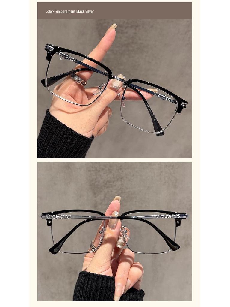 Neue High-End Unisex Halbrandbrille - Blaulichtfilter, Passform für großes Gesicht, Kann mit Sehstärke verglast werden.