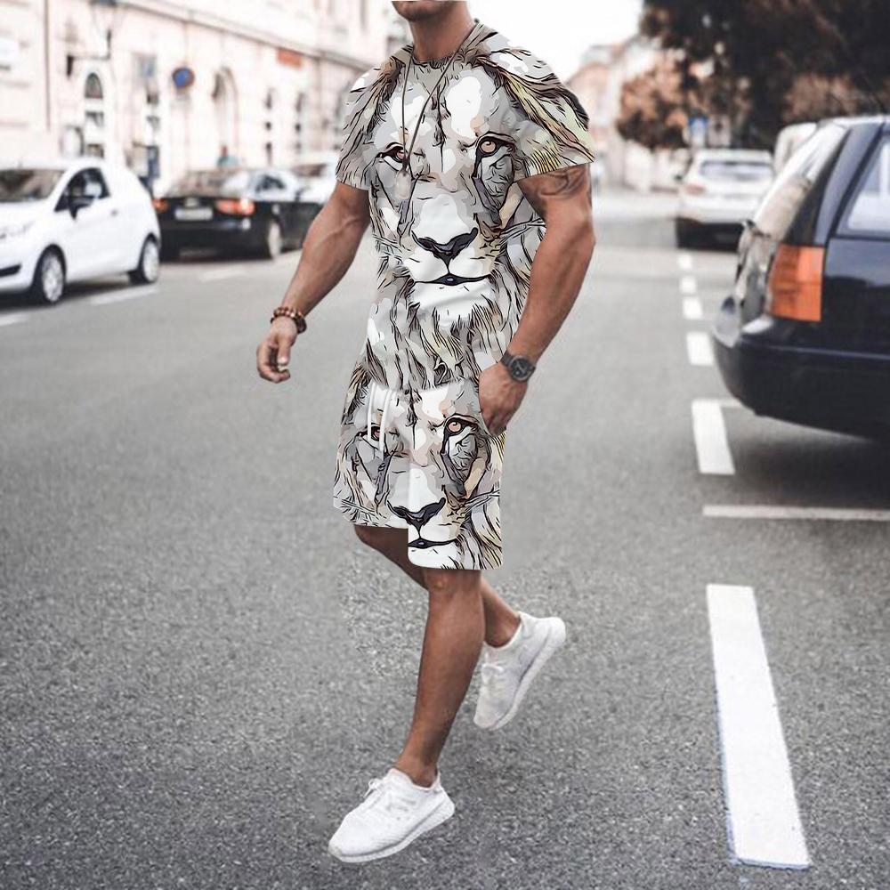 2025 New Summer Two-piece Suit Men's Suit T-shirt Shorts Football Sports Suit Jogging Suit Men's Sports Suit Casual Streetwear