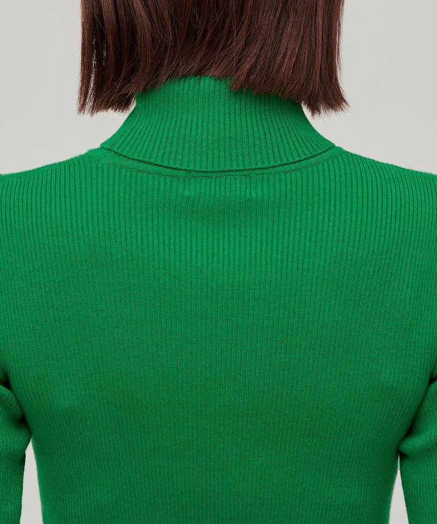 MUSINSA STANDARD WOMAN Women'S Ribbed Slim Turtleneck Knit [Green]