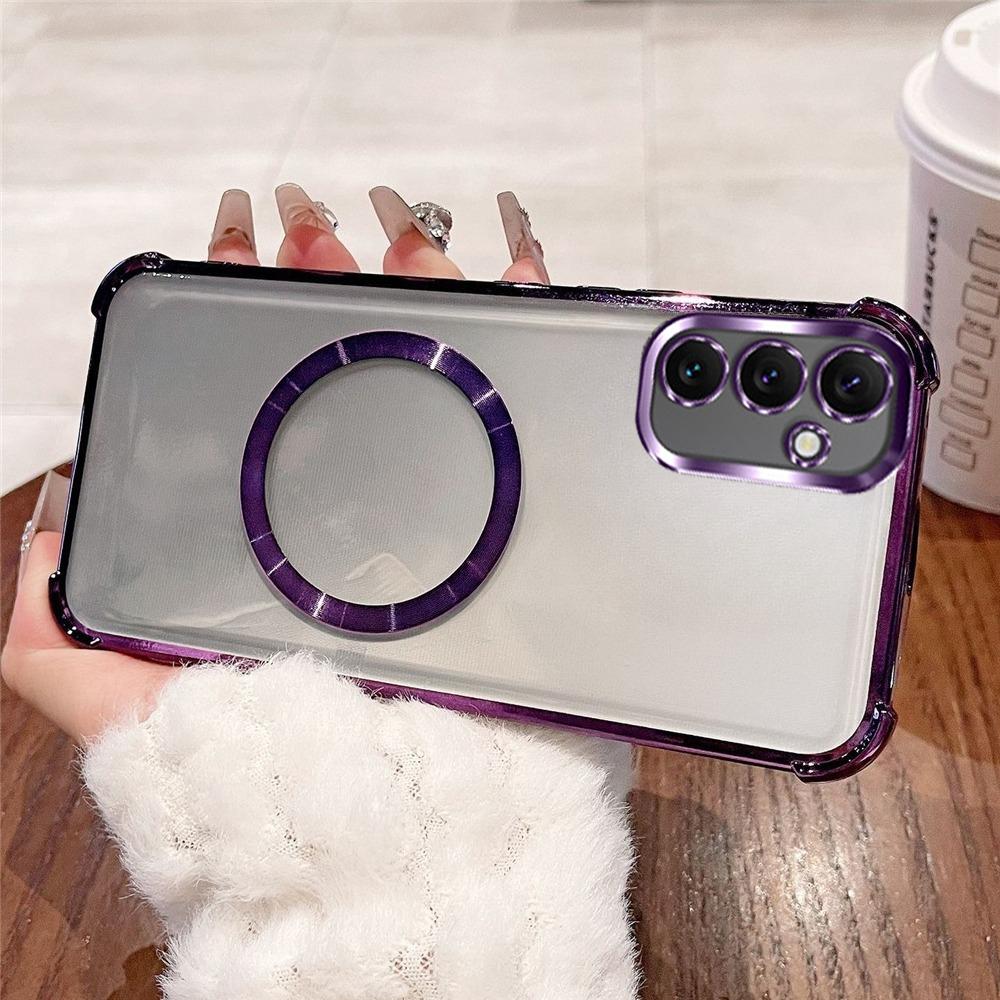 Luxury Plating Shockproof Magnetic Phone Case For Samsung A51 A31 A21S A50 A20 A30 A70 A71 A11 M56 Clear Soft Silicone Cover