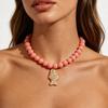 Collana Pendente Pesce Fatto a Mano con Perline Stile Vacanza Naturale Spiaggia Oceanica per Donne