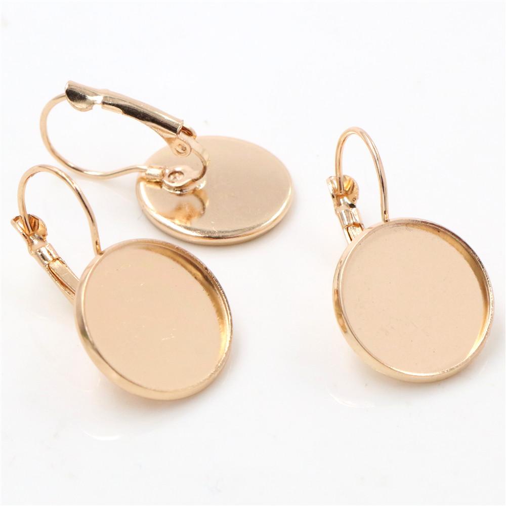 High Quality 8-25mm 10pcs French Lever Back Earrings Blank/Base,Fit 8-25mm Glass Cabochons,Buttons;Earring Bezels