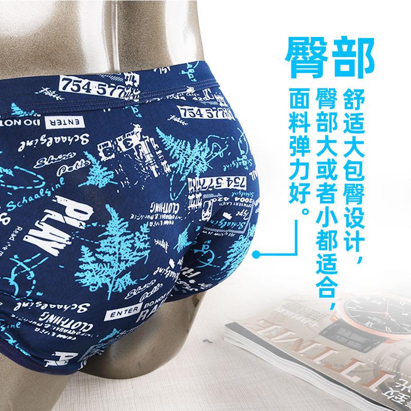 Ice Silk Men's Triangle Underwear Summer Breathable Summer Sexy Mid Waist Print Underwear