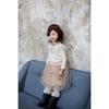 Girls' Thickened Lace Beaded Warm Fleece-lined Winter T-shirt