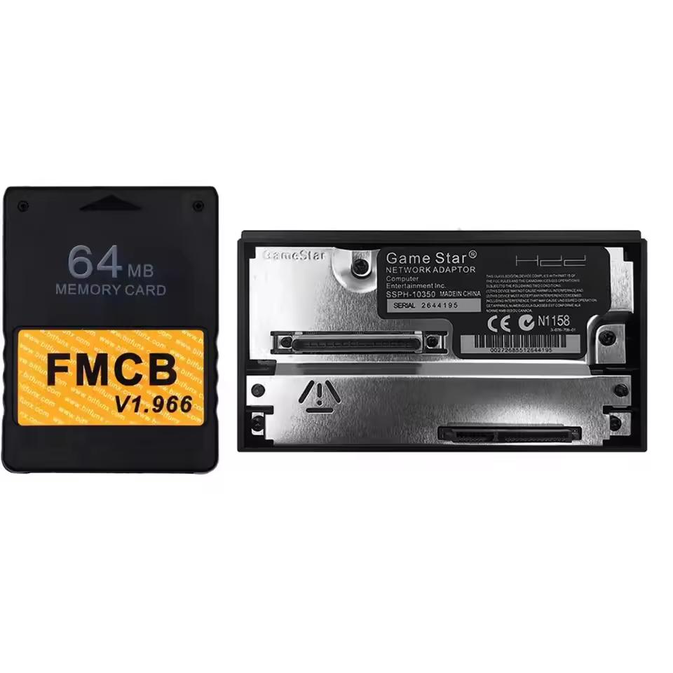 SATA Interface Network Card Adapter w/Free McBoot V1.966 FMCB Memory Card for PS2 Console SATA Socket HDD for Sony Playstation 2