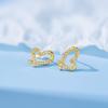 Temperament Light Luxury Love Stud Earrings Women's Niche Design Earrings Earrings Zircon Heart Shape Commuting Can Wear Sweet Girl Jewelry