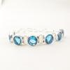 Rare Swiss Blue Topaz Gemstone Handmade 925 Sterling Silver Jewelry Bracelet 9" RB-7-6