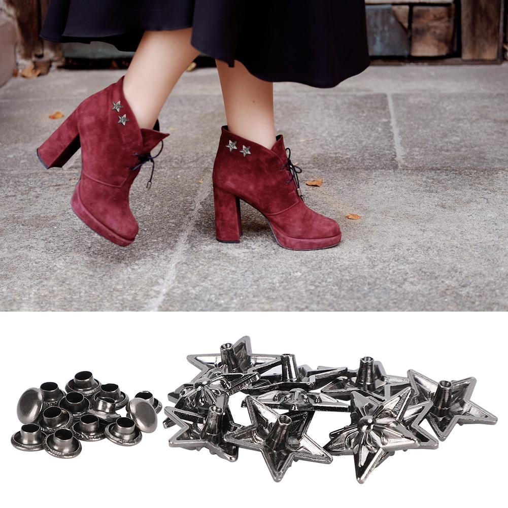 50 Sets Star Rivets Stud Screw Leathercraft Button 16mm DIY Accessories for Belt Luggage Clothing