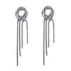 European and American exaggerated catwalk style long full diamond tassel claw chain pendant earrings light luxury temperament geometric women's earrin