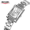Skmei 2570 Elegant Fashion Women Quartz Watch Costume Stainless Steel Band Waterproof Rectangle in Stock Casual Watch Set