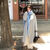 Manteau en laine double face mi-long pour femme Su Jiu'er 2024 - Vêtement d'extérieur haut de gamme gris Automne/Hiver