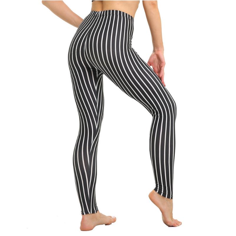Fashion Geometric Striped Plaid Printed Leggings Stretch Pants Leggings High Waist Elasticity Pants Soft Trousers for Women Tights Fitness Yoga Pants