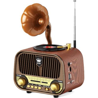Przenośne Radio AM FM SW Bluetooth, dla Taty i Mamy, Retro Radia Vintage Małe Radio Tranzystorowe z Najlepszym Dźwiękiem, Ładowane przez USB, Pokrętło Obrotowe Świetne,