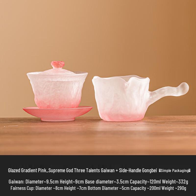 AQ Gradient Pink Glazed Kung Fu Tea Set