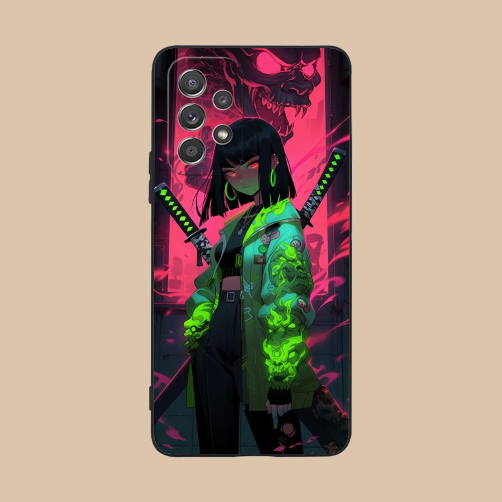 Anime Girl Mobile Phone Case for Samsung Galaxy M55 54 42 35 34 33 32 23 22 15 14 13 12 F55 5G Colorful Cover Smartphone
