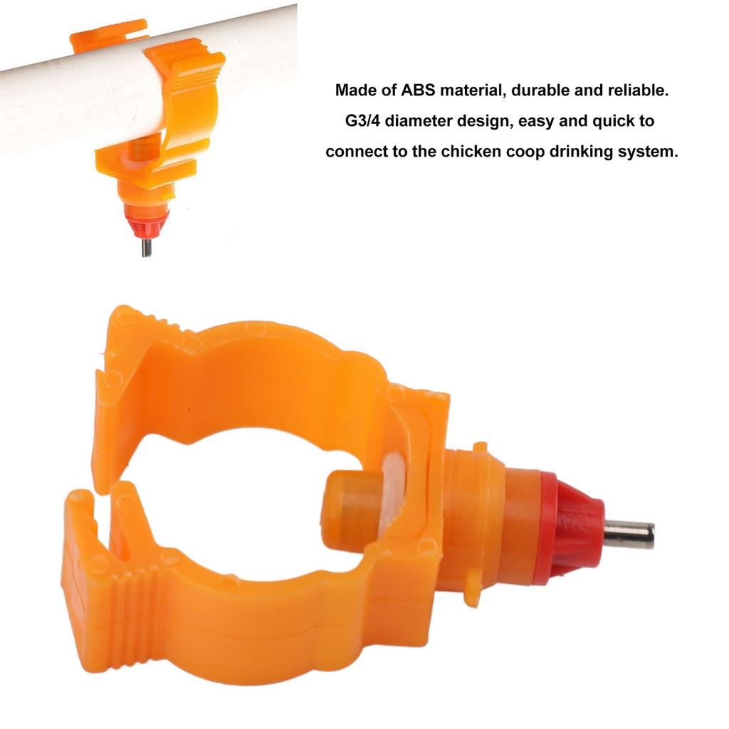 100PCS Chicken Nipple Drinker ABS Plastic Poultry Drinking Device Leak-Proof For Chicken House Cage Automatic Watering System