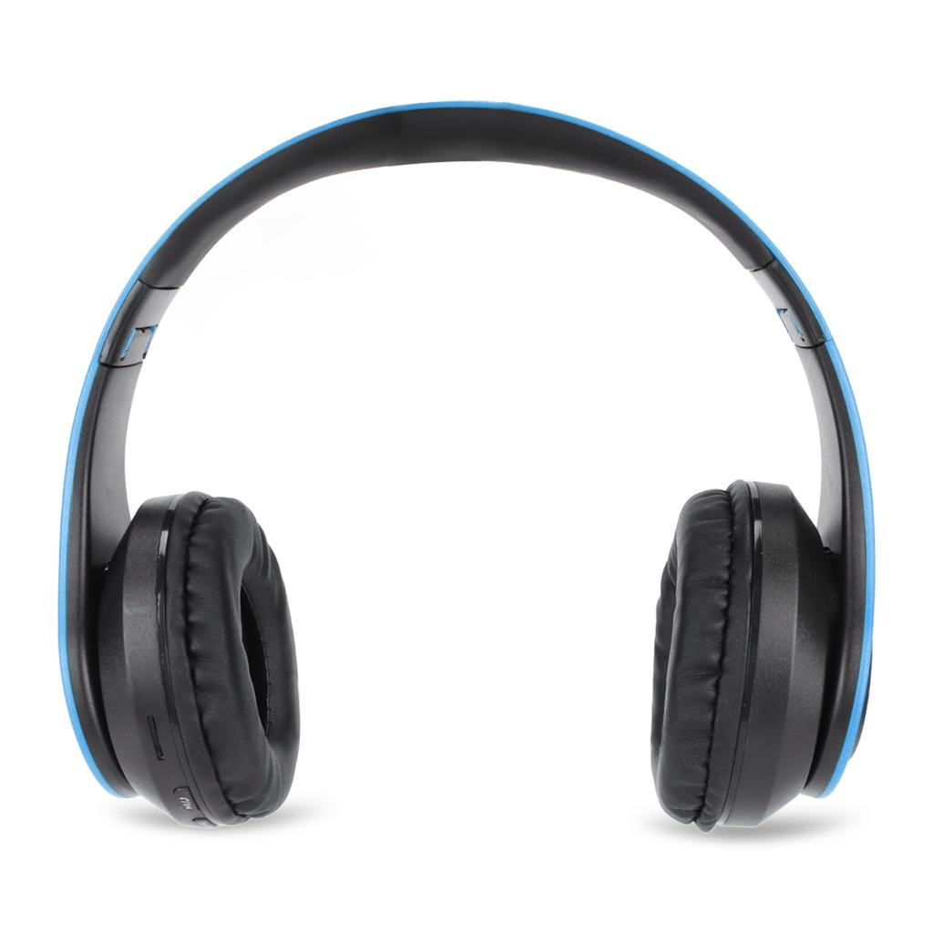 Wireless Headset Stereo Noise Cancelling Foldable Bluetooth Headphone for Cellphone PC Travel Game Blue Black