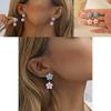 Resin Stylish Floral Stud Earrings Trendy Geometric Design Women For