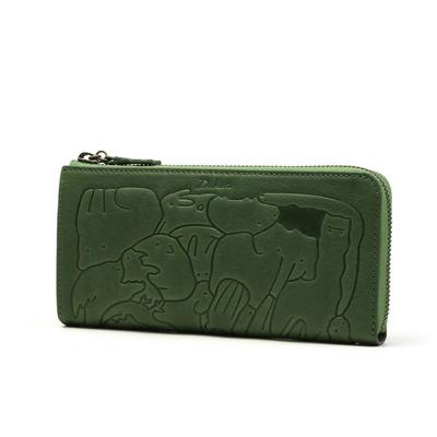 Animale portfel długi na zamek 0030193 [Dakota] w kształcie litery L Zielony/50