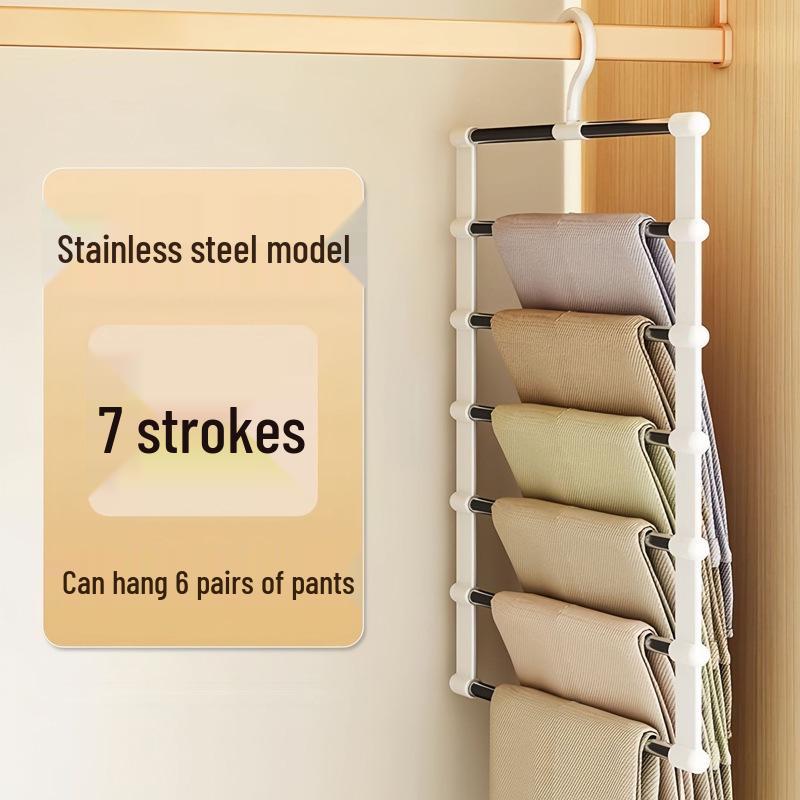 

Многофункциональная складная вешалка для брюк - Не оставляющая следов, многослойная вешалка для брюк для хранения в гардеробе.