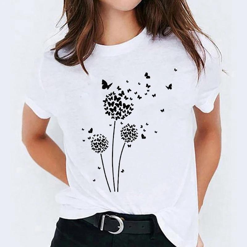 Graphic T Shirt for Women Elephant Love Cartoon Fashion Printing Print Lady Tshirts Top Womens Ladies Travel Tee TShirt