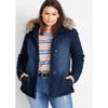 Home Autumn and Winter Foreign Trade European and American Plus Size Plus Size Women Clothes Hooded Fleece-lined Thickened Denim Coat Mid-Length