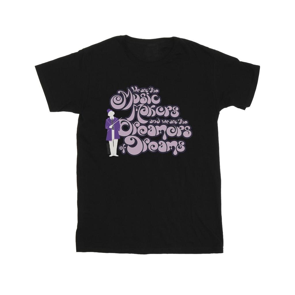 Willy Wonka Girls Dreamers Text Cotton T-Shirt