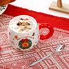 Cartoon Cup Cute Elk Mark Cup with Lid Wedding Couple Personalized Children's Christmas Gift Drinkware