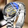 Men's Luminous Double-sided Hollow Business Watch - Waterproof and Stylish Accessory