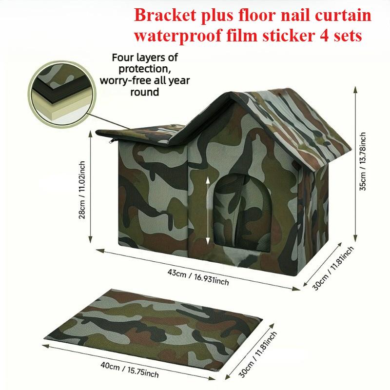 

Stray Cat Dog House Cat Kennel Oxford Cloth Cat Warm Tent Kennel for Small Pets Winter Outdoor Cold Proof Waterproof Detachable