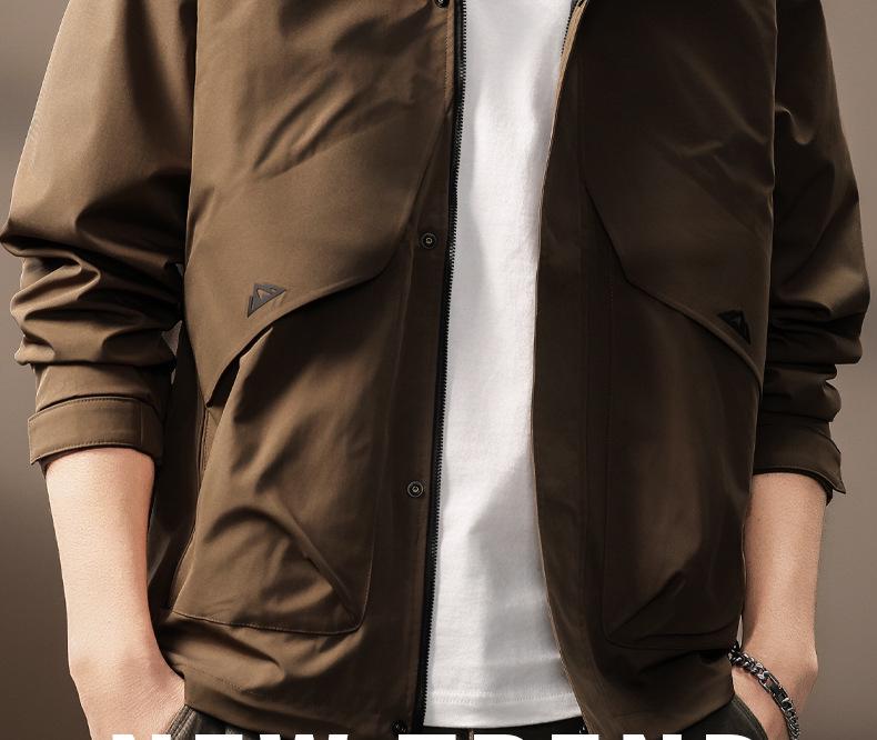 Premium Men's Outdoor Hooded Windbreaker - Functional, Durable, Autumn/Winter Jacket with Loose Fit and Three-Proof Technology