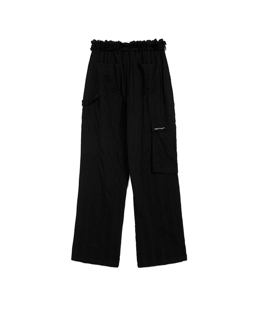 THREE TO EIGHTY Lace Rolled Cargo Pants Black