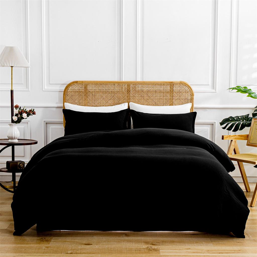 Husă de pilota Queen Size - Set de husă de pilota Queen prespălată moale, Husă de pilota cu închidere cu fermoar și cearceaf plat și tapete de pernă
