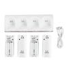 Bílá nabíjecí stanice 4 v 1 s 4 ks 2800mAh baterií pro Wii / Wii U ovladače2800mAh