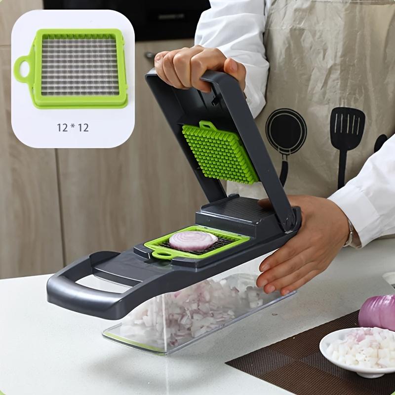 16 in 1 multifunctional vegetable slicer and slicer kit - manual food processing machine with container, drainage basket