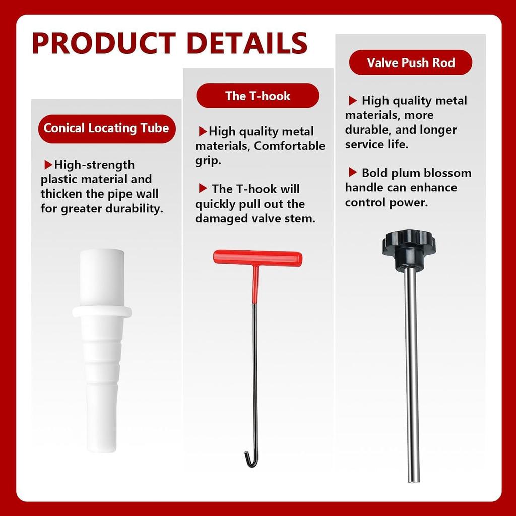 22Pcs Quick Change Tire Valve Tool Kit, Tire Valve Stem Core Quickly Replacement Tool Kit, Perfect Tool For Replacing Leaky Valves In