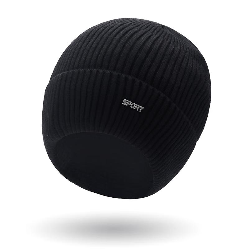 Мужская зимняя теплая вязаная шапка с ушками ZHENYUEQI