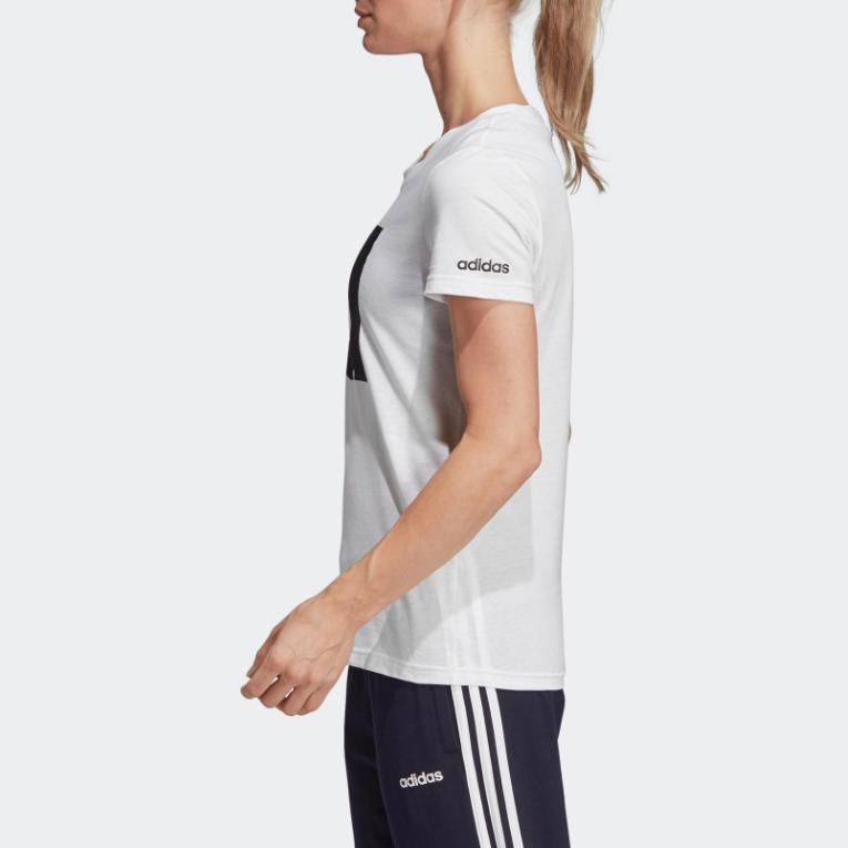 Adidas Neo Letter Print Sports Short Sleeve T-Shirt Women T-Shirts White DU0639